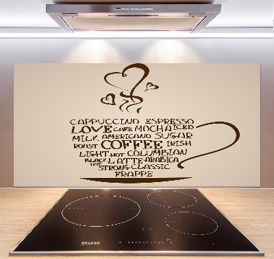 Spatscherm keuken Een kopje koffie