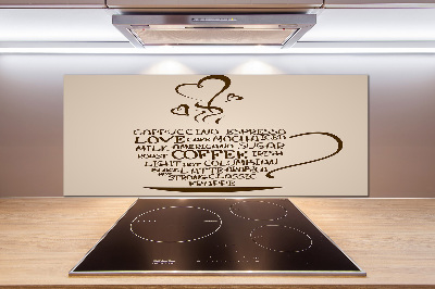 Spatscherm keuken Een kopje koffie