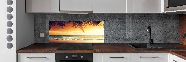 Spatscherm keuken Tropisch strand