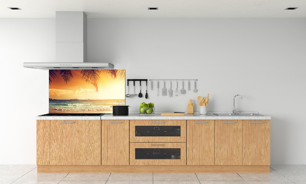 Spatscherm keuken Tropisch strand