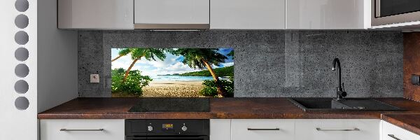 Spatplaat keuken Palmbomen op het strand