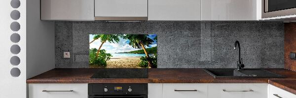 Spatplaat keuken Palmbomen op het strand