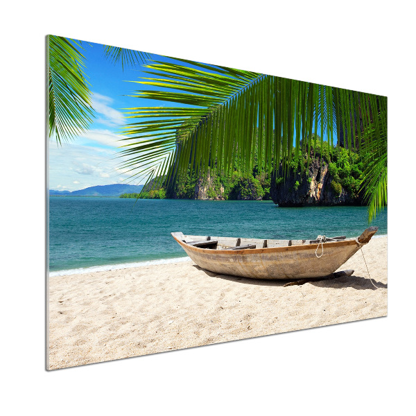 Keuken achterwand Een boot op het strand