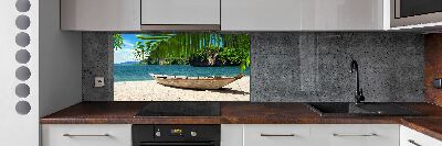 Keuken achterwand Een boot op het strand