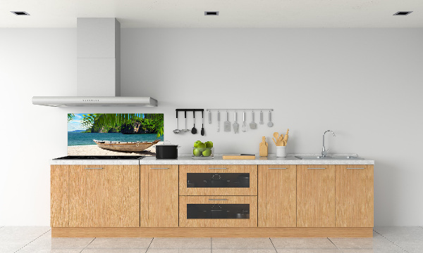 Keuken achterwand Een boot op het strand