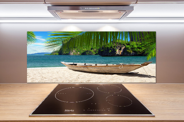 Keuken achterwand Een boot op het strand