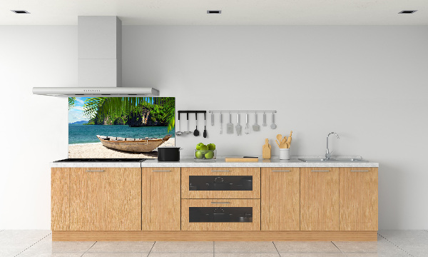 Keuken achterwand Een boot op het strand