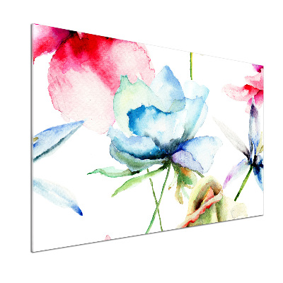 Spatscherm keuken Klaprozen