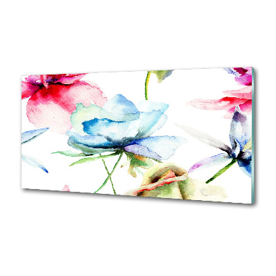 Spatscherm keuken Klaprozen