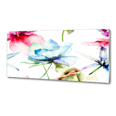 Spatscherm keuken Klaprozen