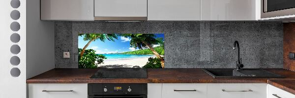 Spatscherm keuken strand op de Seychellen
