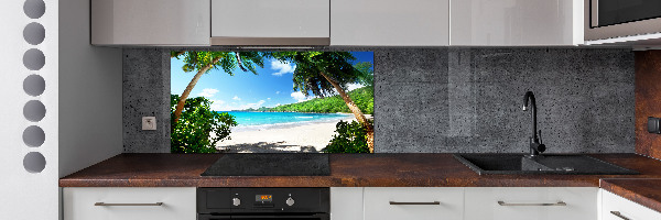 Spatscherm keuken strand op de Seychellen