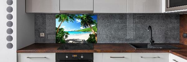 Spatscherm keuken strand op de Seychellen