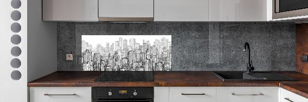 Glazen achterwand keuken Wolkenkrabbers