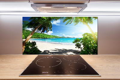 Keuken achterwand strand op de Seychellen