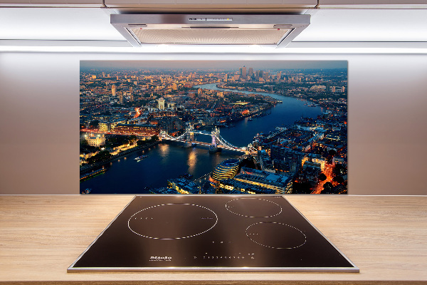 Spatscherm keuken Londen vanuit vogelperspectief