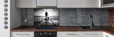 Spatscherm keuken Gitarist op de pier