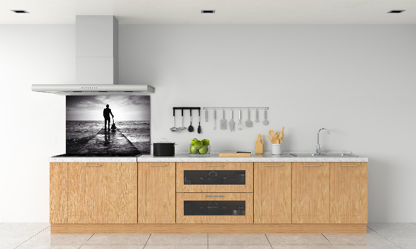 Spatscherm keuken Gitarist op de pier