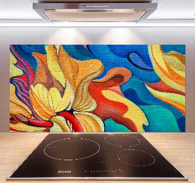 Glazen achterwand keuken Abstracte bloem