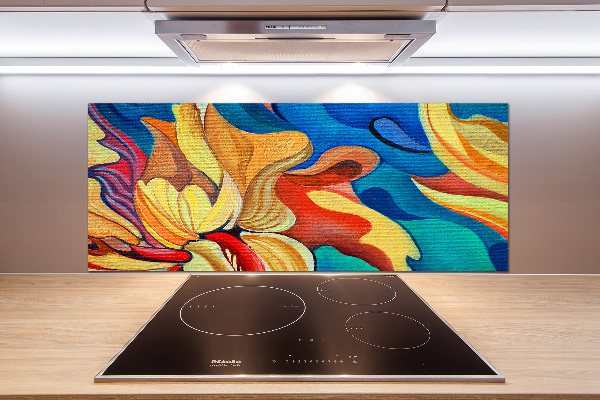 Glazen achterwand keuken Abstracte bloem