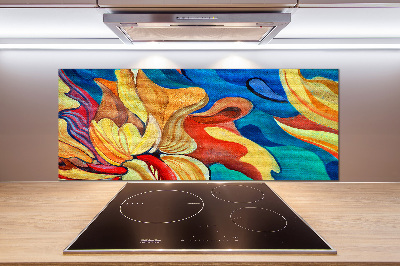 Glazen achterwand keuken Abstracte bloem