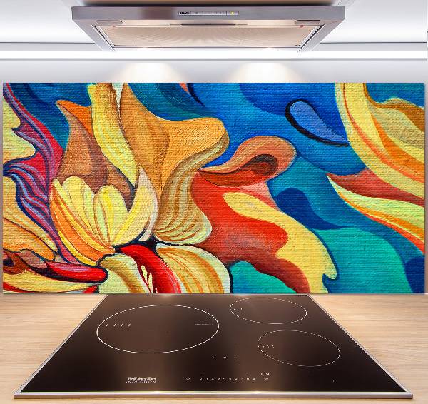 Glazen achterwand keuken Abstracte bloem