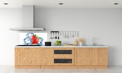 Glazen achterwand keuken Aardbei met ijs