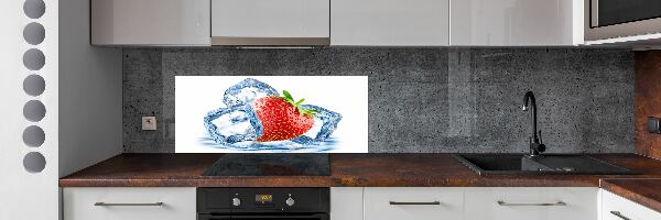 Glazen achterwand keuken Aardbei met ijs