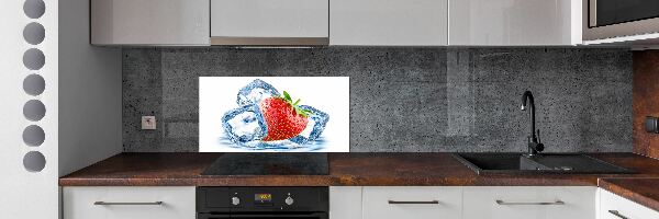 Glazen achterwand keuken Aardbei met ijs