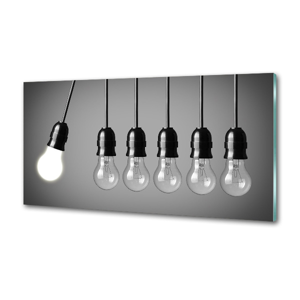 Spatplaat keuken Zes gloeilampen