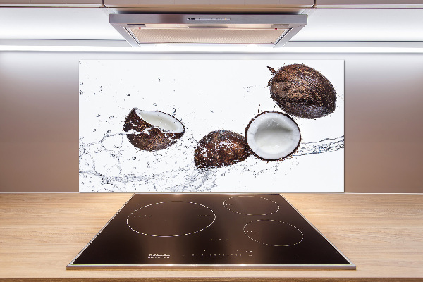 Spatscherm keuken Kokosnoot met water