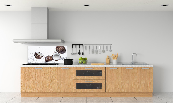 Spatscherm keuken Kokosnoot met water