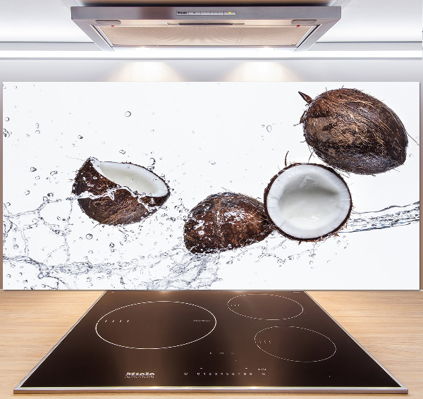 Spatscherm keuken Kokosnoot met water
