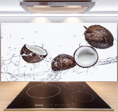 Spatscherm keuken Kokosnoot met water