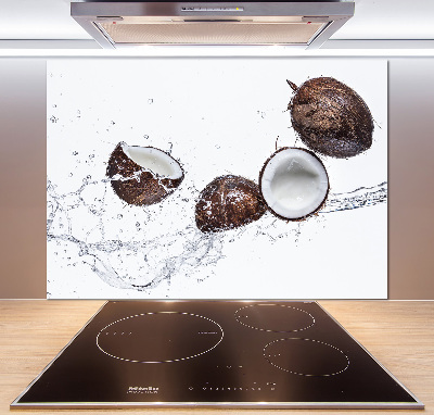 Spatscherm keuken Kokosnoot met water