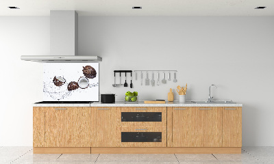 Spatscherm keuken Kokosnoot met water