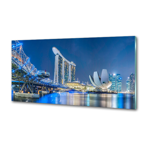 Achterwand keuken Singapore bij nacht