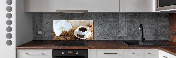 Spatscherm keuken Een kopje koffie