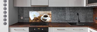 Spatscherm keuken Een kopje koffie