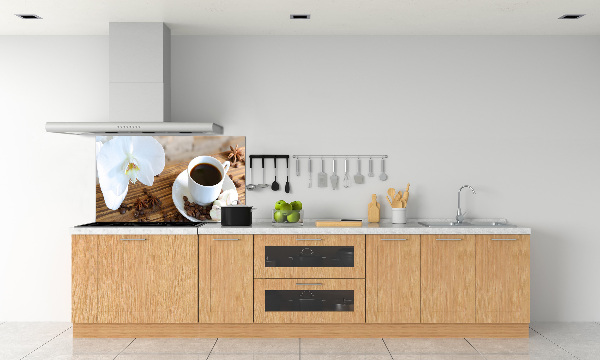 Spatscherm keuken Een kopje koffie