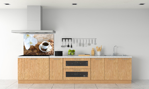 Spatscherm keuken Een kopje koffie
