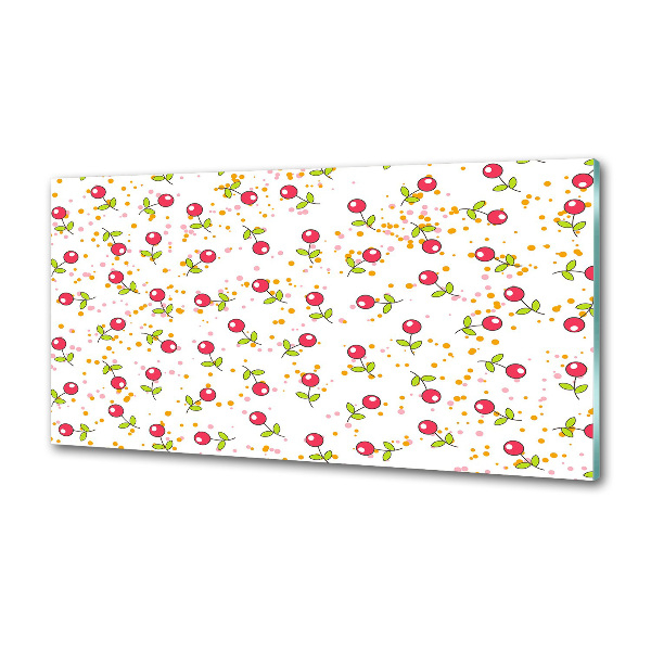 Glazen achterwand keuken Kersen