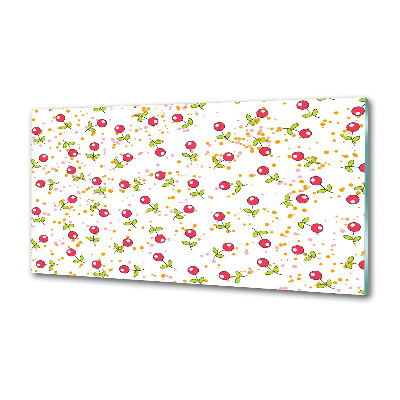 Glazen achterwand keuken Kersen