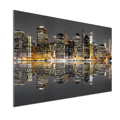 Spatscherm keuken New York 's nachts