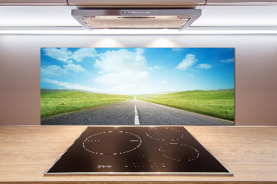 Spatplaat keuken De weg door de weide