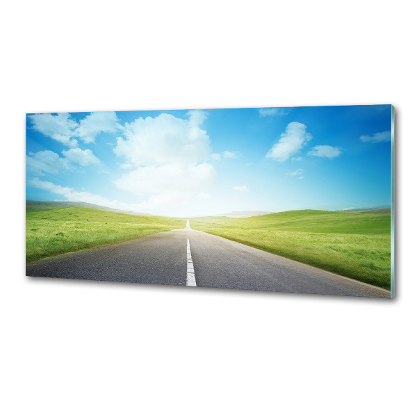 Spatplaat keuken De weg door de weide