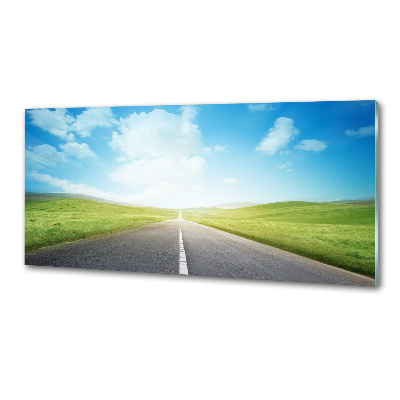 Spatplaat keuken De weg door de weide