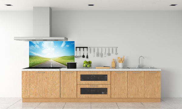 Spatplaat keuken De weg door de weide