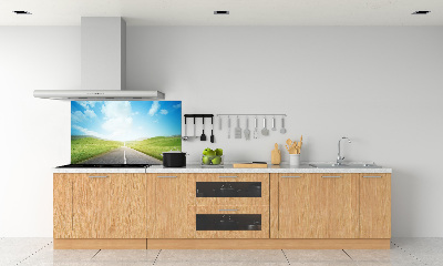 Spatplaat keuken De weg door de weide