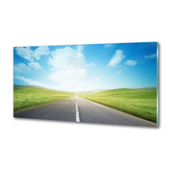 Spatplaat keuken De weg door de weide